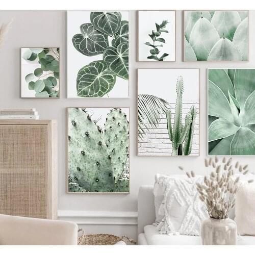 Succulent Green Leaf Plant Wall Painting Photography Art Canvas Printing Botanical Leaves Home Still Life Decor Poster Boho