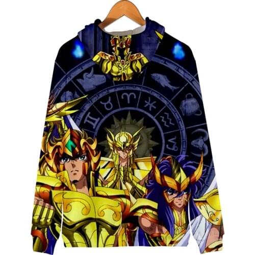 Saint Seiya Men Women Zipper Hoodies 3D Print Hooded Sweatshirt Harajuku Clothing Japanese Anime Zipper Hoddies Oversized Jacket