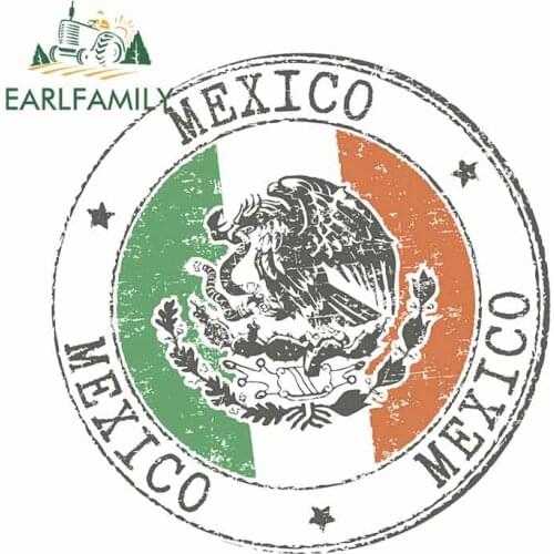 EARLFAMILY 13cm x 12.9cm for Awesome Mexico Flag Mexican Car Stickers and Decals DIY Anime Suitable for All Types of Vehicles