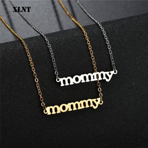 XLNT Letter Momm Pendant Necklace Gold Silver Love Gift For Mom/Mum Mother Mommy Mothers Day Birthday Gifts Family