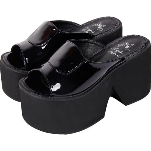 Angelic imprint woman Gothic lolita cosplay punk shoes lady high heels pumps girl princess summer dress party sandals PL 8807