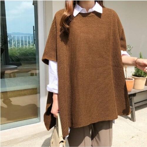 2021 Autumn Winter New Knitted Sweater Women Loose Batwing Sleeve Solid Color Pullover Sweater Top Female Fashion X944