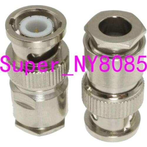 1pce Connector BNC male plug clamp RG59 RG-8X LMR240 LMR-240 4C-2V cable RF Coaxial