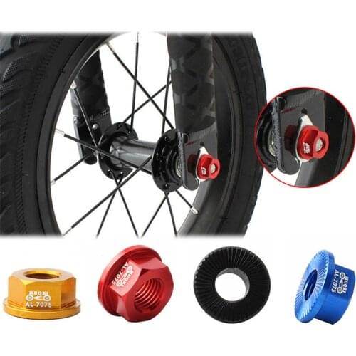 2pcs Balance Bike M8 Hub Nut Aluminum Alloy Sliding Bicycle Hub Axle Flange Front Rear Wheel Fixed Bolt Screw Nuts