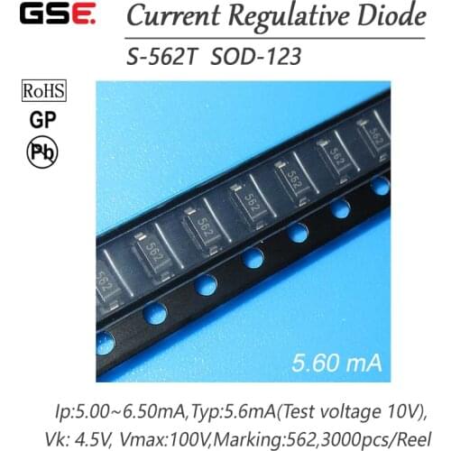 S-562T 5.60MA SMD SOD-123 CRD / CURRENT REGULATIVE DIODE NEW Applied to LED lamps and lanterns 10PCS/LOT