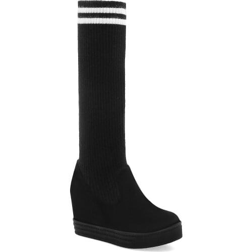 2019 Women Socks Boots Long Slim Over The Knee High Boots Autumn Winter Elastic Booties Shoes