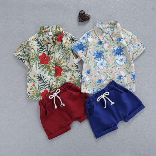 2021-04-27 Lioraitiin 0-3Y Toddler Baby Boy Formal Summer Clothing 2Pcs Set Short Sleeve Turn-Down Collar Shirt Shorts Outfit