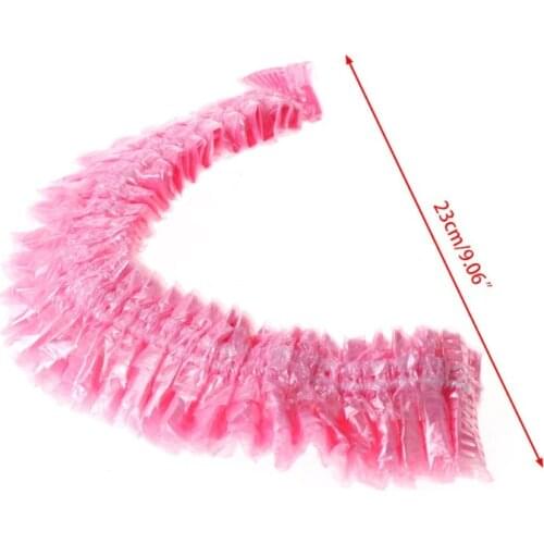 2021 New 100 Pcs Clear Disposable Hair Salon Shower Cap Elastic Waterproof Bathing