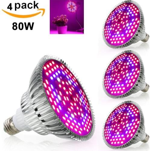 80W Led Grow Light Full Spectrum E27 Plant Growing kit indoor Lamp For Hydroponic Vegetable LED Growth Lamp Grow Tent Box