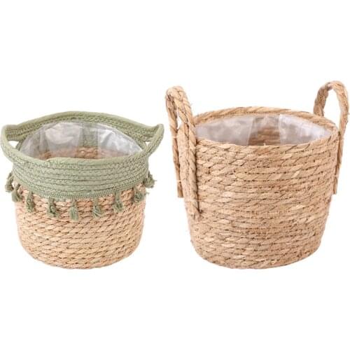 Seaweed Flowerpot Basket Plant Container White Gree Durable Home Decor Gray Multi-function Storage