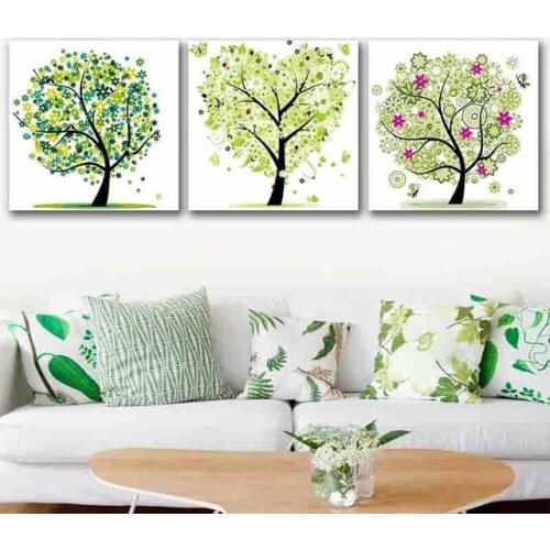 DIY colorings pictures by numbers with colors life Tree picture drawing painting framed Home decor three pieces