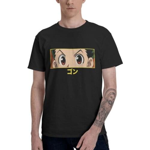 HXH Gon Eyes Anime Manga T-shirt Men Harajuku T Shirt Short Sleeve 100% Cotton Hunter x Hunter Tshirt Urban Tees Tops Gift