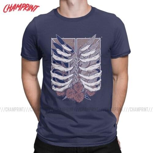 Novelty Attack On Titan Survey Corps T-Shirt Men Cotton T Shirt Shingeki no Kyojin Short Sleeve Tees 4XL 5XL 6XL Clothing