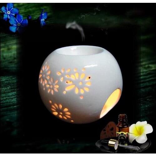 Ceramic Oil Burners Candle Aromatherapy Furnace Aroma Stove Home Decor Air Clean 36pcs Essential Oil 10pcs Candle Heater Choose