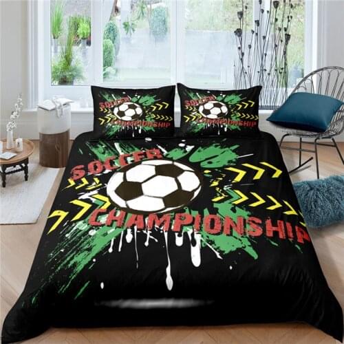 Bedding Sets Luxury 3D Football Print 2/3Pcs Comfortable Kids Aldult Duvet Cover Pillowcase Home Textile Single Queen/King Size