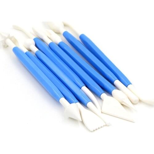 Kitchen Accessories 8PCS Plastic Fondant Cake Decorating Flower Modelling Tools Kit Sugarcraft Clays Baking Tools For Cakes Blue