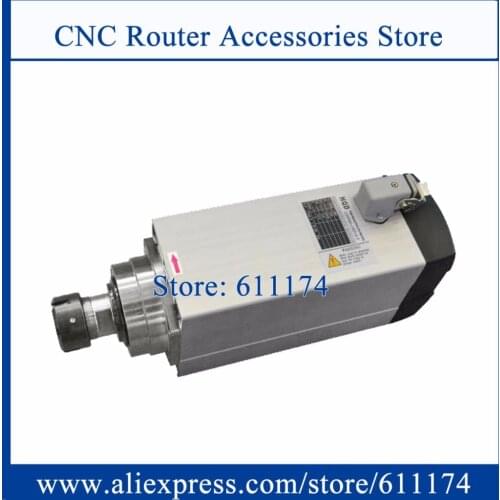 Square Shape GDF60-18Z/6.0 HQD 6.0kw ER32 AC220V/AC380V Air Cooled Spindle Motor 4 Ceramic bearing