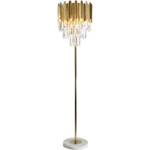 Led e14 Postmodern Art Deco Stainless Steel Crystal Marble Golden LED Lamp LED Light LED Floor Lamp Floor Light For Bedroom