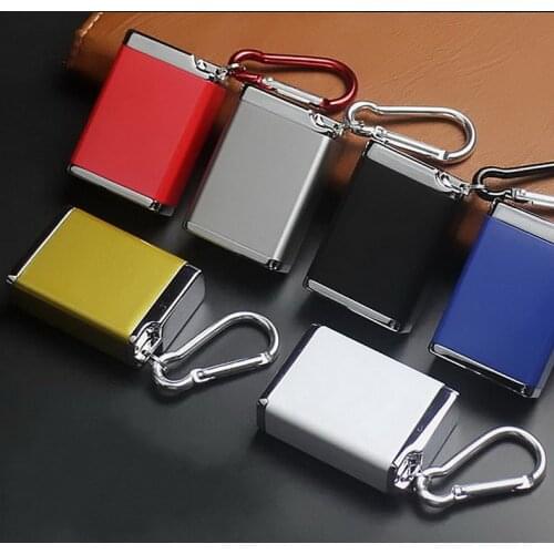 Mini Ashtray home Portable Pocket ash tray Outdoor Multi-function Small box Keychain cigarette butt storage Metal Box