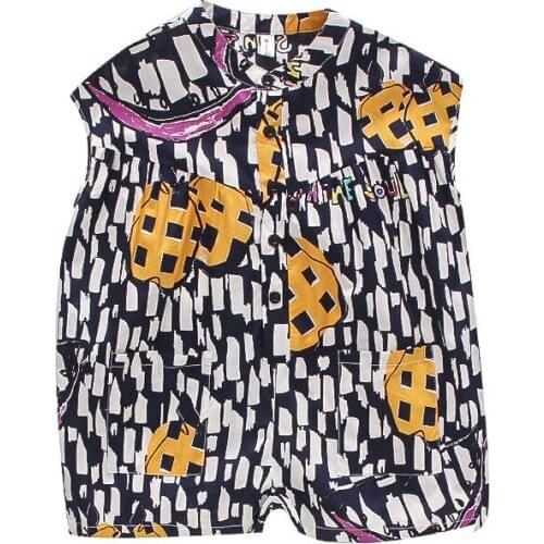 2021 Summer New Graffiti Overalls Korean Version Of Male And Female Baby Foreign Climb Clothes Childrens Clothing