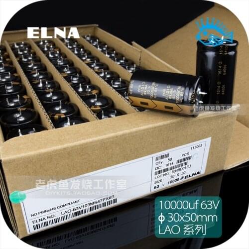 2pcs 63V10000UF 63V FOR AUDIO ELNA LAO Series Brand New Original Fever Audio Filter Electrolytic Capacitor 30x50mm