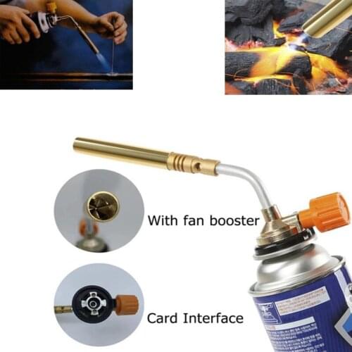 Portable Butane Burner Welding Gas Torch Flame Gun Brazing Flamethrower Outdoor Camping BBQ Soldering Heat Gun Welding Equipment