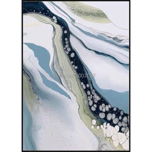 Hand Painted Abstract Sea Oil Painting on Canvas Modern Water Painting Wall Art Picture Bedroom Cuadros Decor Free Shipping