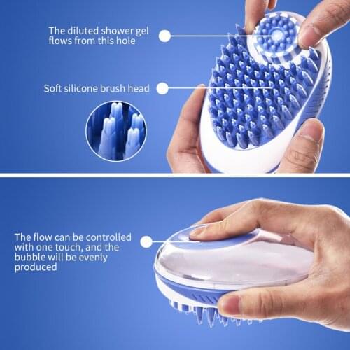 Pet Dog Cat Bath Brush 2-in-1 Pet SPA Massage Silicone Pet Comb Soft Shower Hair Grooming Cmob Dog Cleaning Tool