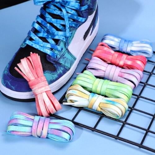 1 Pair Tie Dye Shoelaces 120/140/160 Cm Women Men Shoe Strings Sports Casual Basketball Shoes Laces Child Shoe Lace