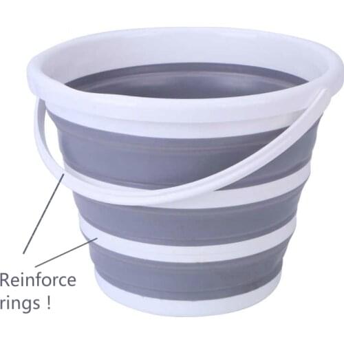 Folding Water Bucket Upgrade with Reinforce Ring Camping Kitchen Fishing Barrels Collapsible Colapible Foldable Bath Car Wash