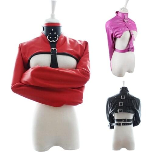 SM Products Sexy Leather Locking Suspenchin Bondage Lingerie Body Handcuffs bdsm toys Sex Games Slave Harness Sex Toys for Women