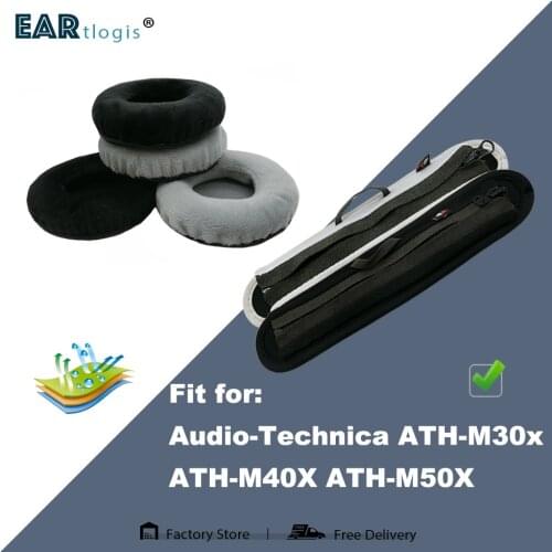 Replacement Ear Pads for Audio-Technica ATH M30x M40X M50X Headset Parts Headband Leather Cushion Velvet Earmuff Earphone