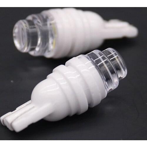 T10 led ceramic W5W cake lens 3 SMD 2835 LED 0.5W Auto Car Side Marker Bulbs Reading Lights Whtie 12V DC