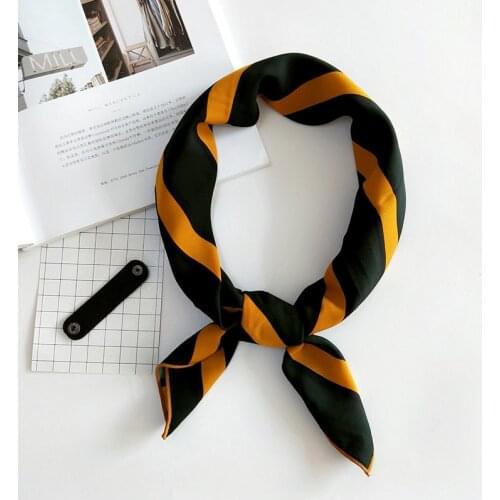 Hot Sale 70*70cm Small Square Satin Scarf Artifical Silk Scarf Foulard Femme Elegant Womens Wrap Handkerchief Bandana FJ036