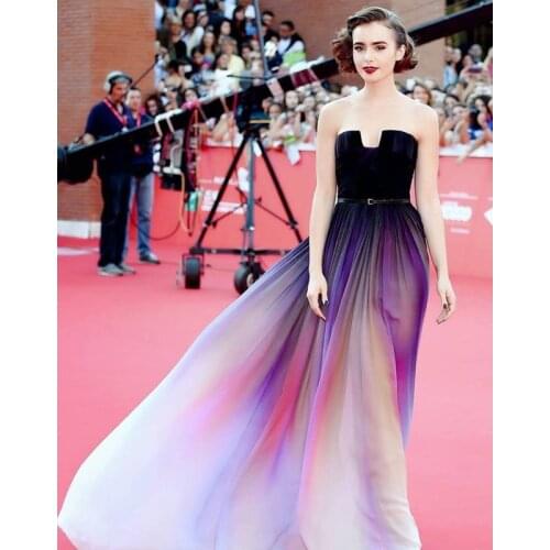 Simple Sweetheart Contrast Color Long Evening Dresses Belt Colorful Chiffon Prom Dress Lace-up Women Plus Size Red Carpet Dress