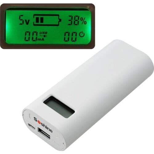 Soshine E4S 18650 LCD USB Mobile Charger 18650 Powerbanks DIY 18650 Battery Power Charge Box white color