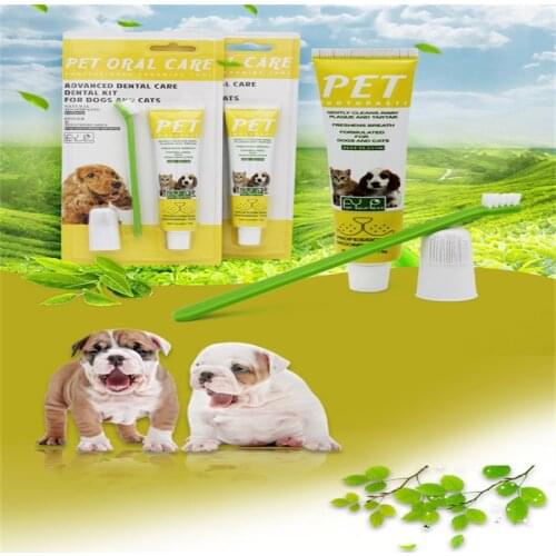 Oral Cleaning Pet Supplies Beef Flavor Toothpaste Plus Finger Toothbrush Set Silicone Material Dog Toothbrush Cat Toothbrush