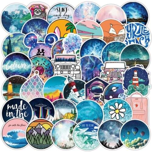 10/30/50PCS Cartoon Fresh Starry Sky Waterproof Graffiti Suitcase Laptop Skateboard Guitar Toy Decoration Sticker Wholesale