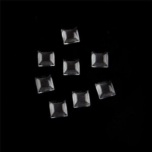 14mm Square 100pcs Back Glass Cabochon Clear Color Patch Cabochon Cameo Cover for DIY Jewelry Making