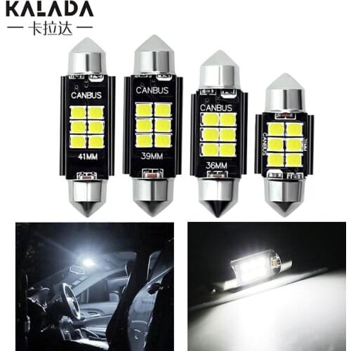 2pcs 3030 6SMD Canbus C5W C10W Festoon 31 36 39 41MM LED Car Light Bulb Interior Reading Lighting Diode License Plate Lamp 12V