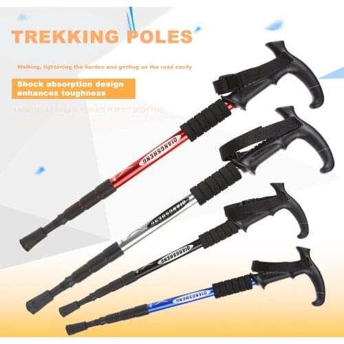 2PCS Adjustable Telescopic Hiking Poles 53-110cm Ultralight Wild Supplies Trekking Pole Hiking Non-slip Stick Walking Sticks
