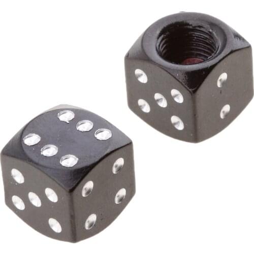 4Pcs Black Dice Tire/Wheel Stem Air Valve Caps Covers Set Motorcycle ATV