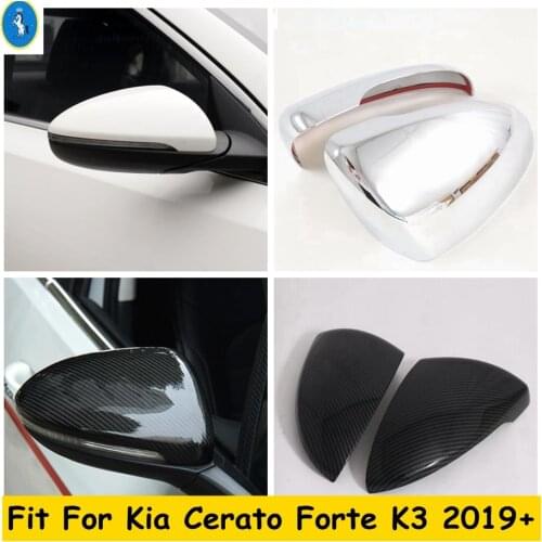 ABS Chrome / Carbon Fiber Look Exterior Refit Kit Rearview Mirror Decoration Cover Caps Trim For Kia Cerato Forte K3 2019 - 2021