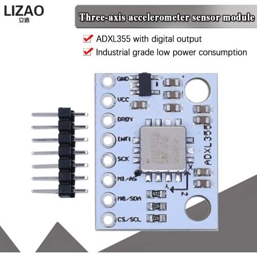 ADXL355 triaxial accelerometer sensor module is an industrial-grade, low-power integrated temperature sensor with digital output