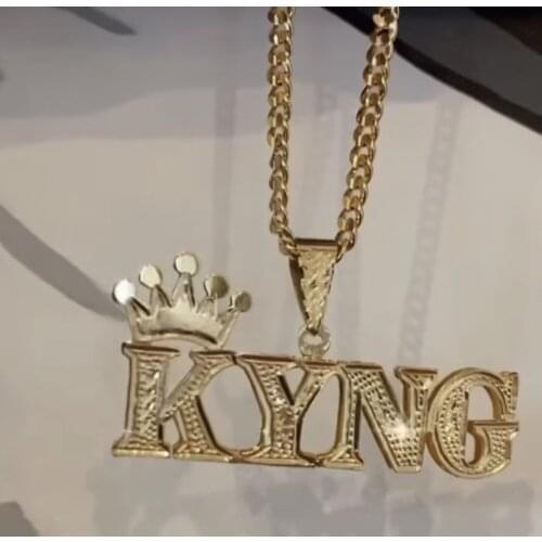 AurolaCo Custom Name Necklace with Crown Custom Silver Color Stainless Steel Under Heart Nameplate Necklace for Women Gifts