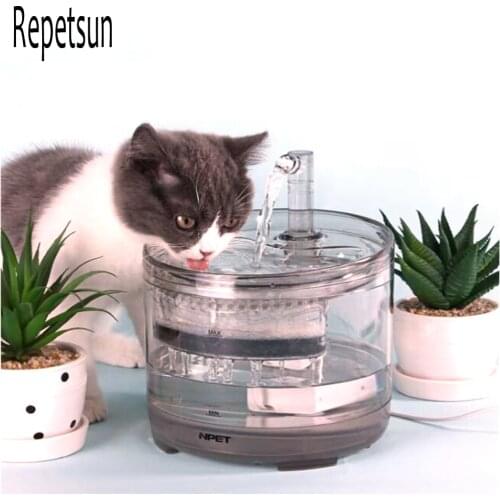 2L Automatic Cat Water Fountain With Faucet Dog Water Dispenser Transparent Drinkers For Cats Pet Drinking Bowl Filter Feeder