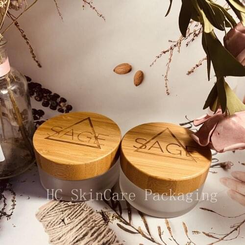 Wholesale Makeup Custom Logo Glass Skin Care Cream Packaging Jar With Lid For Cosmetics Body Cream Containers