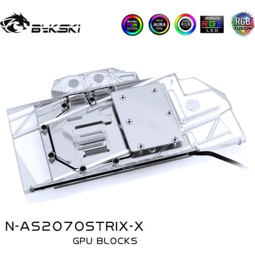 Bykski N-AS2070STRIX-X, Full Cover Graphics Card Water Cooling Block, For ASUS ROG STRIX RTX2070-O8G