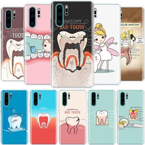 Wisdom Teeth Dentist Tooth Cover Phone Case for Huawei P40 P30 P20 Mate 30 20 10 Pro P10 Lite P Smart Z 2019 Art Gift Coque Shel