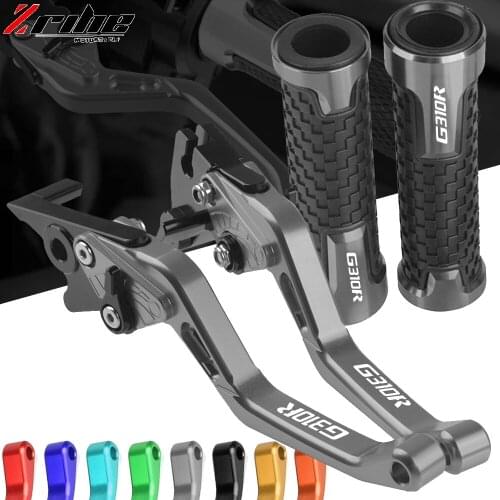 For BMW G310R G 310 GG 2017 2018 G-310R Motorcycle Accessories Adjustable Brake Clutch Levers Handle Handlebar Grips With LOGO